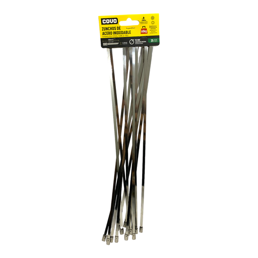 [11383] TIRRAJES DE ACERO INOXIDABLE 4.6 X 350MM 25 PIEZAS COVO