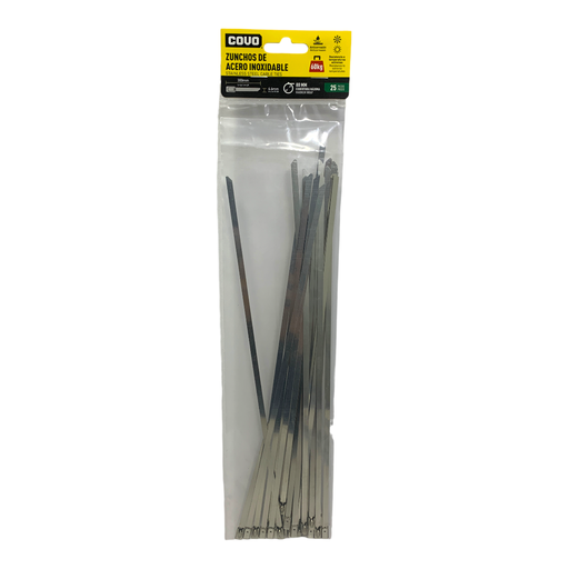[11384] TIRRAJES DE ACERO INOXIDABLE 4.6 X 300MM 25 PIEZAS COVO