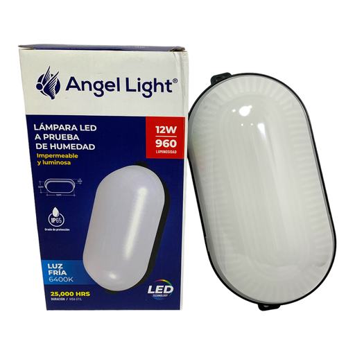 [11412] LAMPARA LED A PRUEBA DE HUMEDA 12W BLANCO LUZ FRIA 6400K ANGEL LIGHT