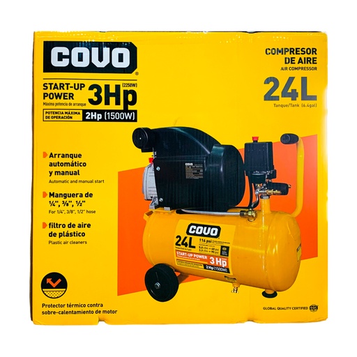 [11545] COMPRESOR DE AIRE 24L COVO