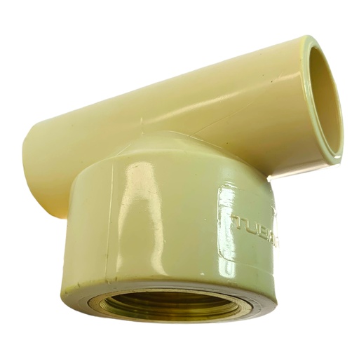 [11592] TEE CPVC PRES 1/2" CXCX HR DE BRONCE TUBRICA