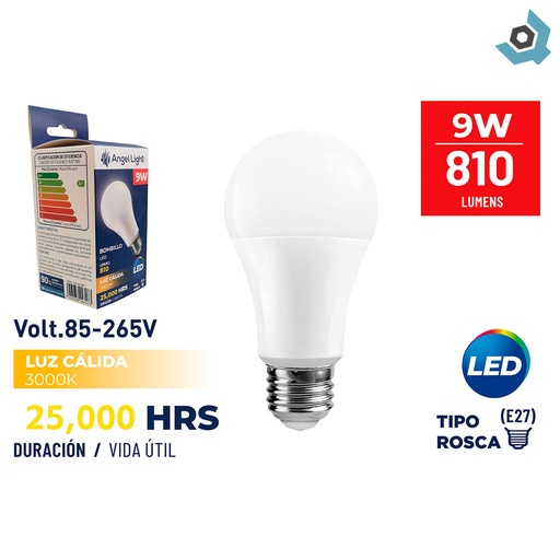 [11665] BOMBILLO LED 9W 3000K ANGEL LIGHT