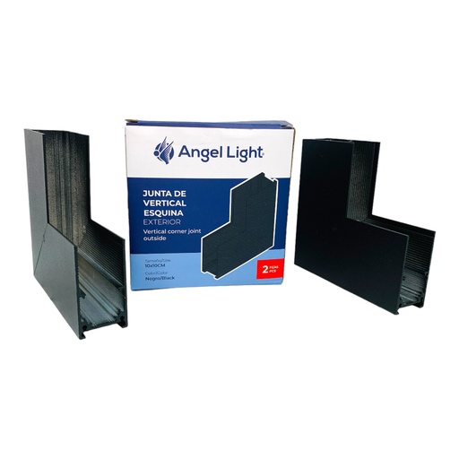 [11684] ESQUINERO VERTICAL EXTERIOR PARA RIEL MAGNETICO 2 PZAS NEGRO ANGEL LIGHT