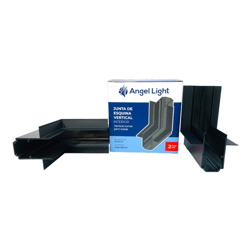 [11685] ESQUINERO VERTICAL INTERIOR 2 PZAS PARA RIEL MAGNETICO NEGRO ANGEL LIGHT