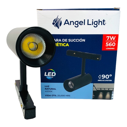 [11688] LAMPARA LED PARA RIEL MAGNETICO 7W 4000K NEGRO ANGEL LIGHT
