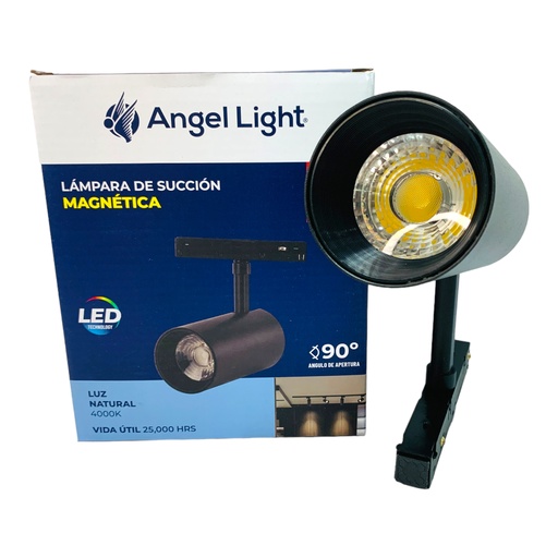[11689] LAMPARA LED PARA RIEL MAGNETICO 24W 4000K NEGRO ANGEL LIGHT