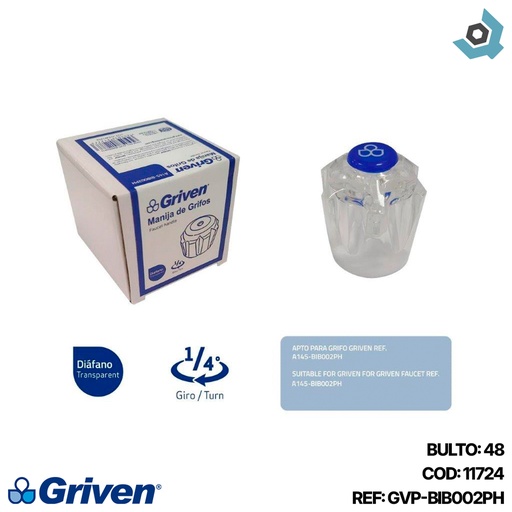[11724] MANIJA DE REPUESTO PARA GRIFERIAS A145-BIB002PH GRIVEN