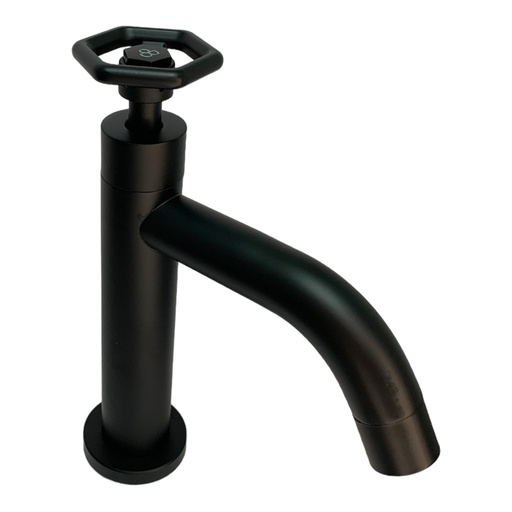 [11733] GRIFERIA PARA LAVAMANOS NEGRO MATE ACERO INOXIDABLE GRIVEN