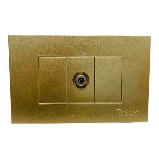 [11751] TOMA COAXIAL PARA CABLE DE TV DORADO TROEN