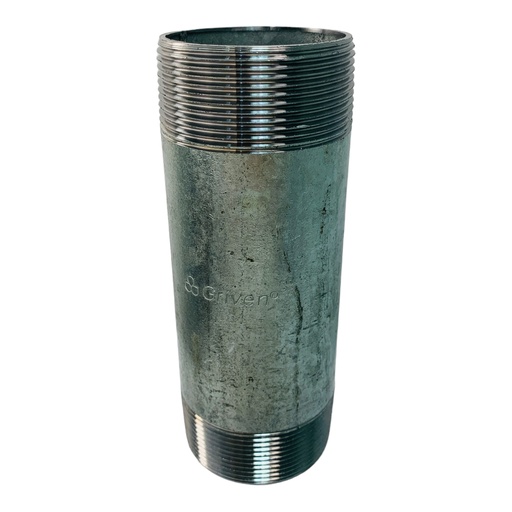 [11760] NIPLE 2" X 6" DE LARGO DE ACERO GALVANIZADO GRIVEN