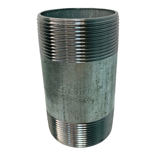 [11762] NIPLE 2" X 4" DE LARGO DE ACERO GALVANIZADO GRIVEN