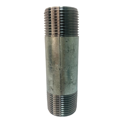 [11768] NIPLE 1" X 4" DE LARGO DE ACERO GALVANIZADO GRIVEN