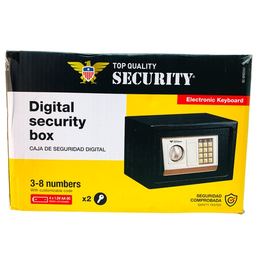 [11822] CAJA DE SEGURIDAD DIGITAL 20X31 CM NEGRO SECURITY