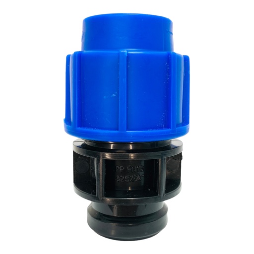 [11928] ADAPTADOR HEMBRA 25MM SALIDA 3/4" PARA RIEGO PEAD TUBRICA
