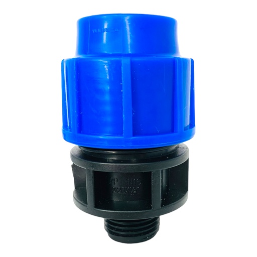 [11944] ADAPTADOR MACHO 20MM SALIDA 1/2" PARA RIEGO PEAD TUBRICA
