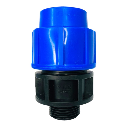 [11949] ADAPTADOR MACHO 32MM SALIDA 1" PARA RIEGO PEAD TUBRICA