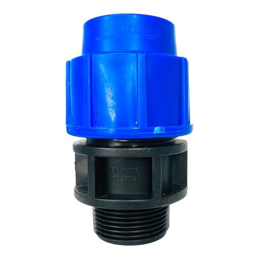 [11950] ADAPTADOR MACHO 32MM SALIDA 1 1/4" PARA RIEGO PEAD TUBRICA
