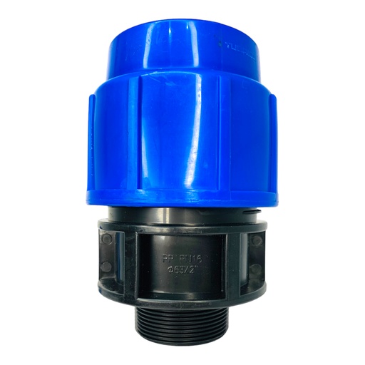 [11953] ADAPTADOR MACHO 63MM SALIDA 2" PARA RIEGO PEAD TUBRICA