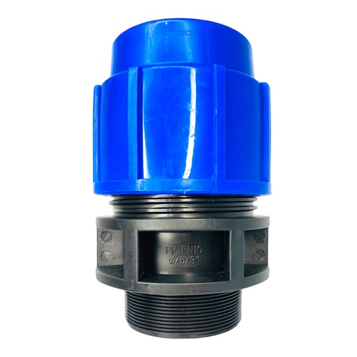 [11956] ADAPTADOR MACHO 75MM SALIDA 3" PARA RIEGO PEAD TUBRICA