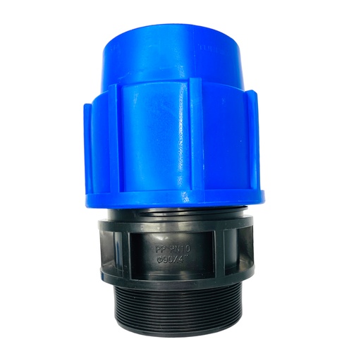 [11960] ADAPTADOR MACHO 90MM SALIDA 4" PARA RIEGO PEAD TUBRICA