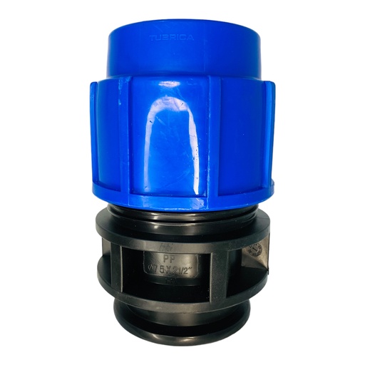 [11967] ADAPTADOR HEMBRA 75MM SALIDA 2 1/2" PARA RIEGO PEAD TUBRICA