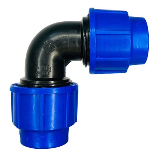 [11974] CODO 90GR 20MM PARA RIEGO PEAD TUBRICA