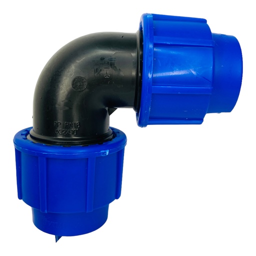 [11975] CODO 90GR 32MM PARA RIEGO PEAD TUBRICA