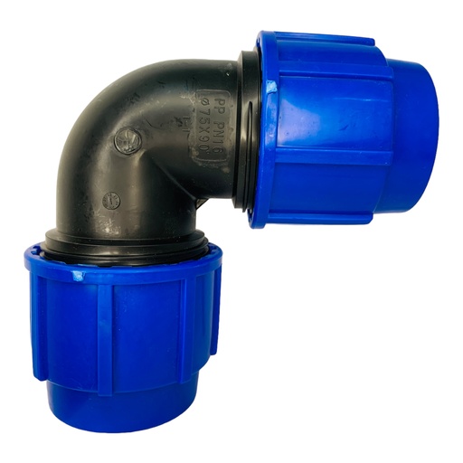 [11978] CODO 90GR 75MM PARA RIEGO PEAD TUBRICA