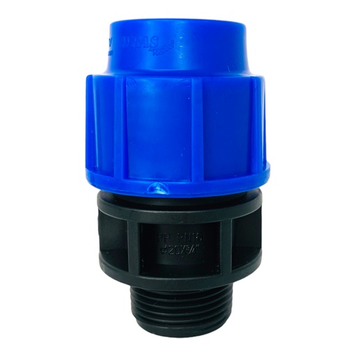 [12041] ADAPTADOR MACHO 20MM SALIDA 3/4" PARA RIEGO PEAD TUBRICA