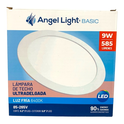 [12050] LAMPARA  LED PARA EMPOTRAR REDONDA 9W 6400K ANGEL LIGHT BASIC
