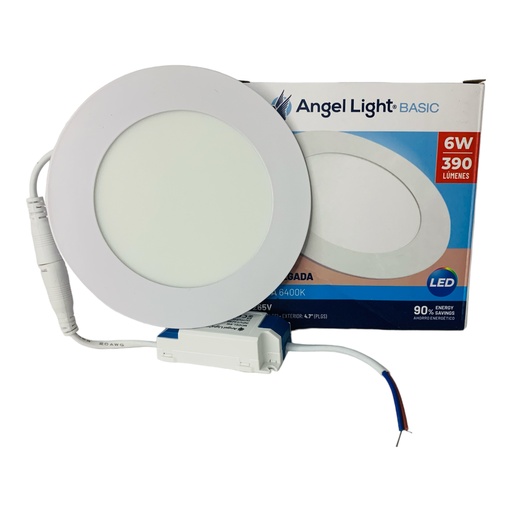 [12051] LAMPARA  LED PARA EMPOTRAR REDONDA 6W 6400K ANGEL LIGHT BASIC