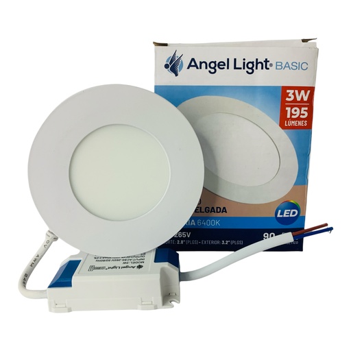 [12052] LAMPARA  LED PARA EMPOTRAR REDONDA 3W 6400K ANGEL LIGHT BASIC