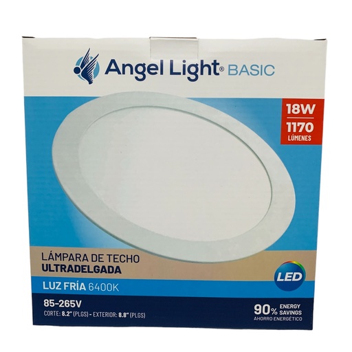 [12094] LAMPARA  LED PARA EMPOTRAR REDONDA 18W 6400K ANGEL LIGHT BASIC