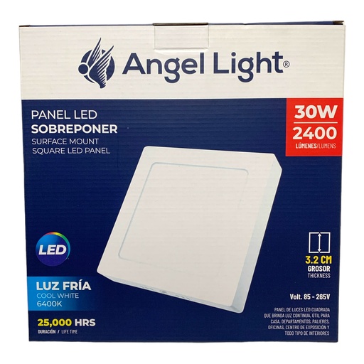 [12097] LAMPARA LED SUPERFICIAL CUADRADA 30W 6400K ANGEL LIGHT