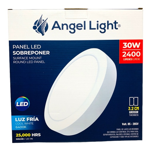 [12098] LAMPARA LED SUPERFICIAL REDONDA 30W 6400K ANGEL LIGHT
