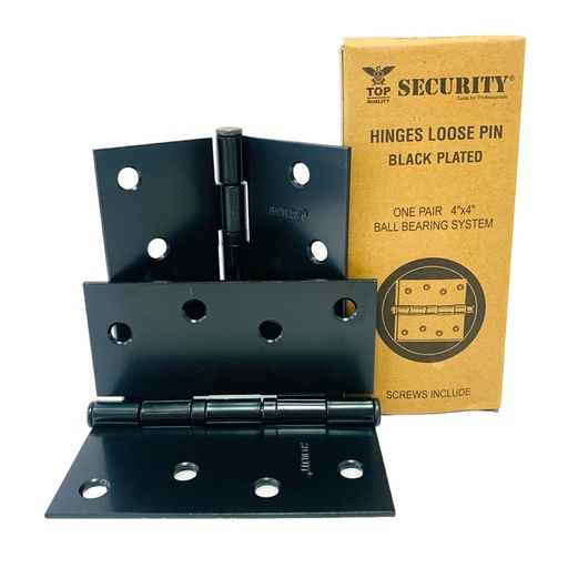 [12075] BISAGRA PARA MUEBLES 4" X 4"     NEGRO MATE SECURITY