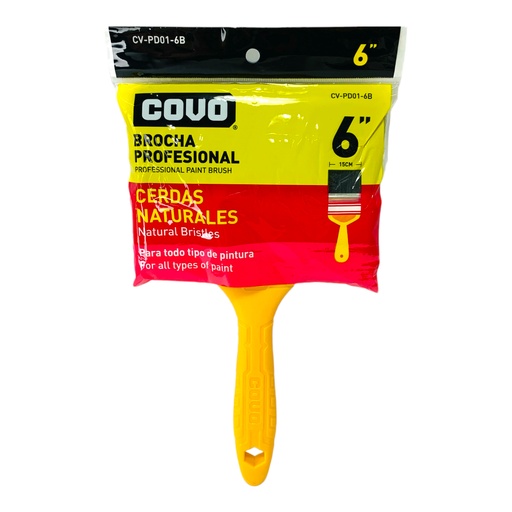 [12078] BROCHA 6" CERDAS NATURALES NEGRAS COVO