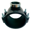 ABRAZADERA PARA RIEGO PP CON ROSCA 110MM X 1 1/2" TUBRICA