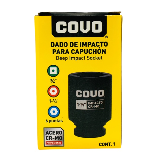 [12303] DADO DE IMPACTO 1-1/2" X 3/4” COVO
