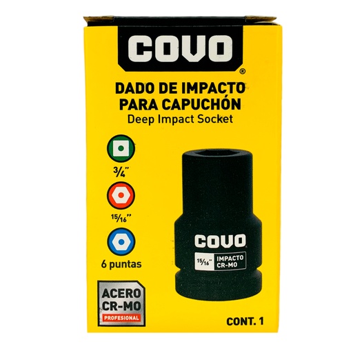 [12302] DADO DE IMPACTO 15/16" X 3/4” COVO