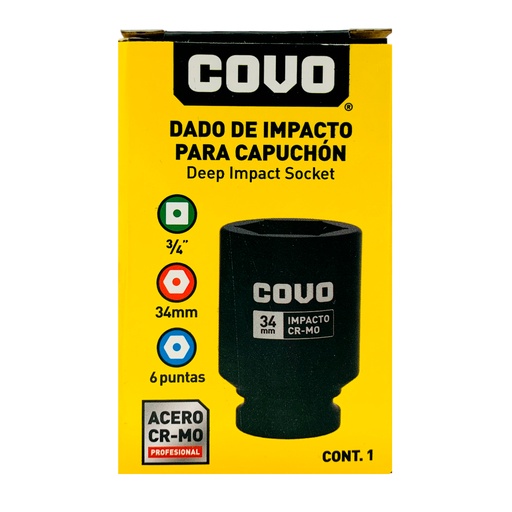 [12281] DADO DE IMPACTO 34MM X 3/4” COVO