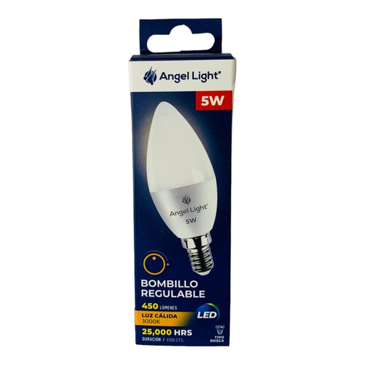 [12316] BOMBILLO LED REGULABLE 5W TIPO VELA 3000K ANGEL LIGHT