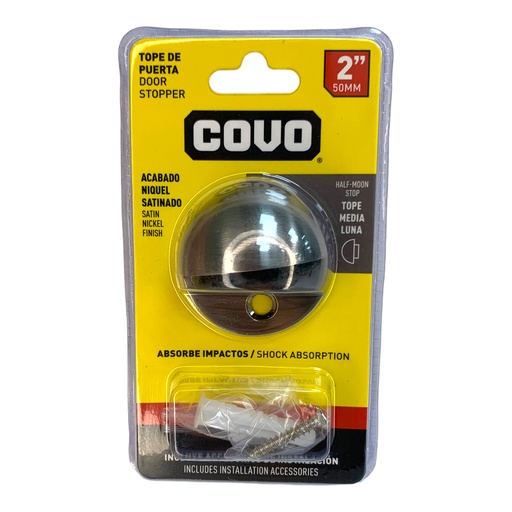 [12457] TOPE MEDIA LUNA PARA PUERTAS 2" SATINADO COVO