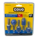 SET DE MECHAS ABRASIVAS 1/4" 5 PIEZAS COVO