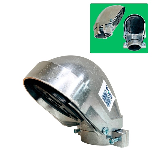 [12487] CABEZOTE CON ABRAZADERA PARA TUBOS DE 1 1/2" TROEN