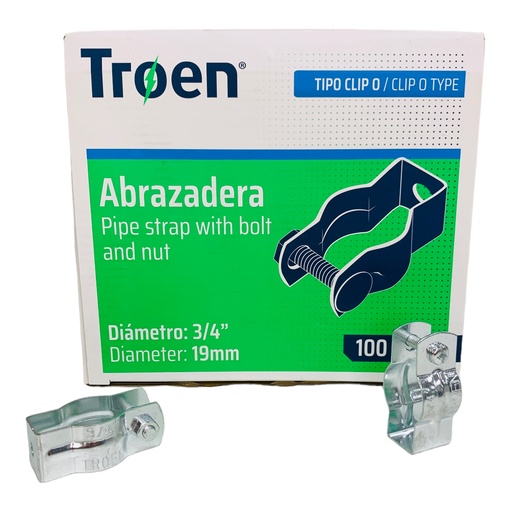 [12553] ABRAZADERA CLIP DE 3/4" 100 PZAS TROEN