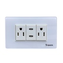 TOMACORRIENTE CON 2 USB TIPO C DE ACRILICO BLANCO TROEN