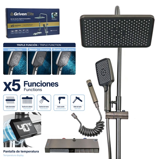 [12571] SET DE DUCHA DIGITAL TERMOSTATICO GRIVEN ELITE