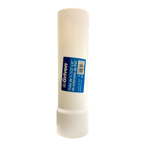[12622] TUBO DE EXTENSION PVC 1 1/2" X 6" GRIVEN