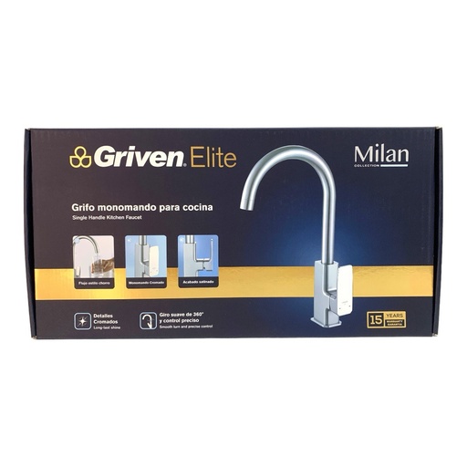 [12694] GRIFERIA PARA FREGADERERO SATINADO GRIVEN ELITE  EDICION MILAN COLLECTION